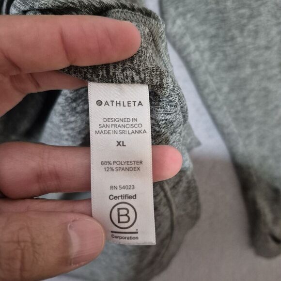 Athleta Women's Untempo Long Sleeves Heathered Green Shirt 382880-15 XL - Picture 2 of 7